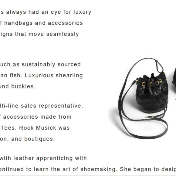 OOAK! Musick black crocodile bucket bag handmade by Meg Musick-Makely $600 - Picture 2 of 15